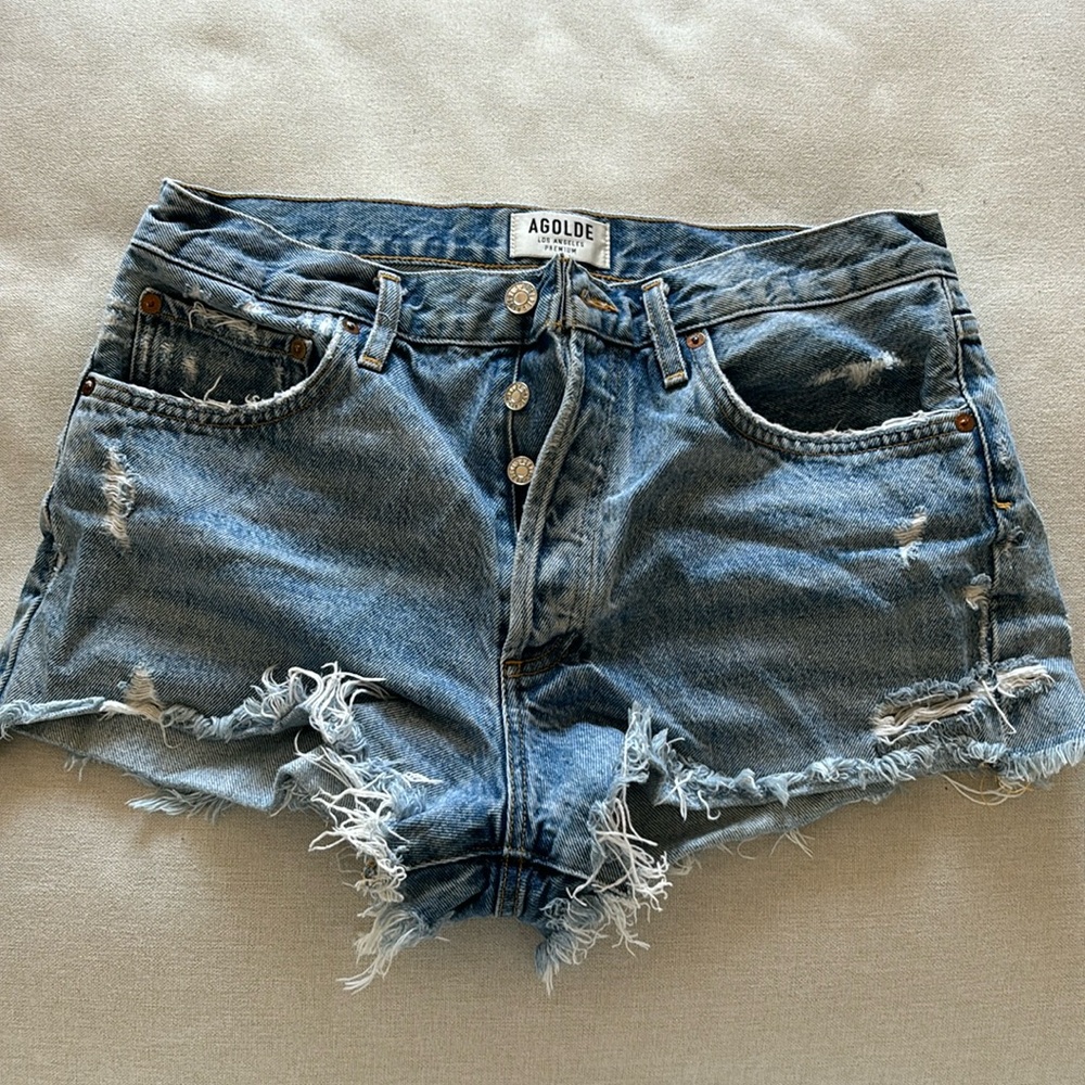 AGOLDE ripped Jean shorts